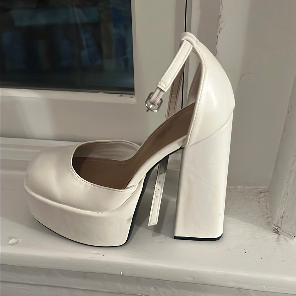 Elegant White Platform Heels